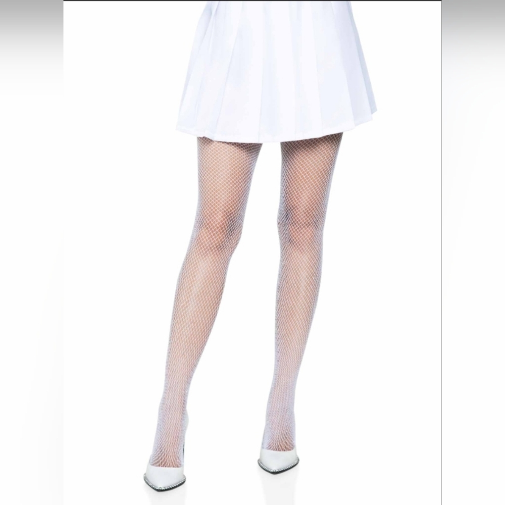 White Fishnet Tights